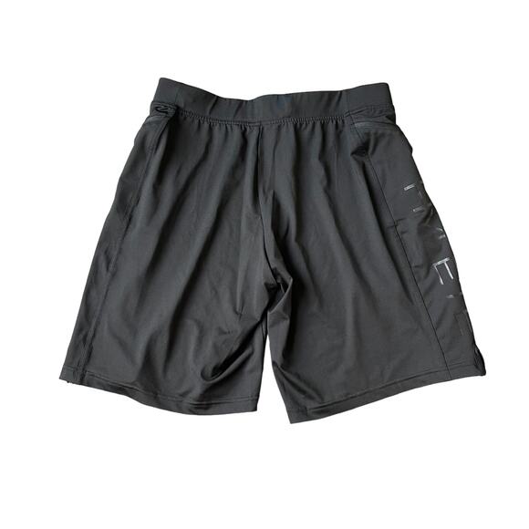 Men's M Hylete Black Above The Knee Athletic Active Drawstring Pocket Shorts - Picture 3 of 3